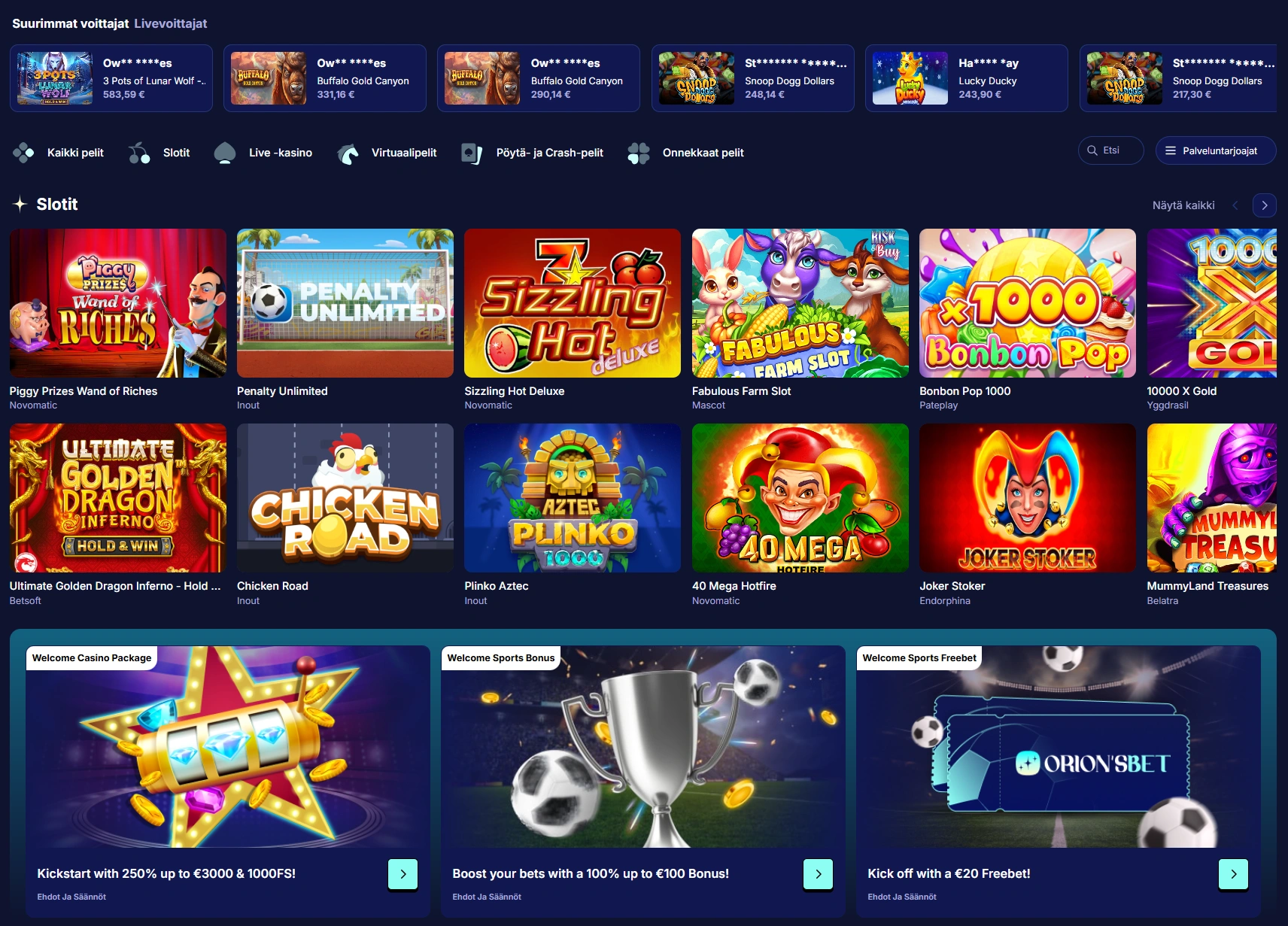 Orionsbet Casino – Erinomainen brändiarvio