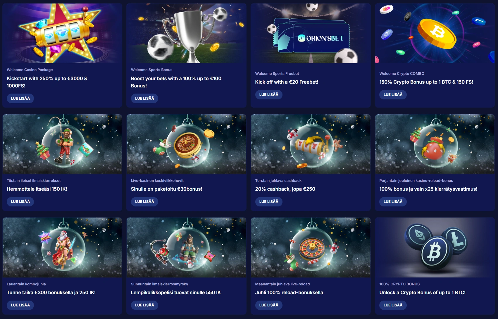 Orionsbet Casino Bonukset ja Promootiokampanjat