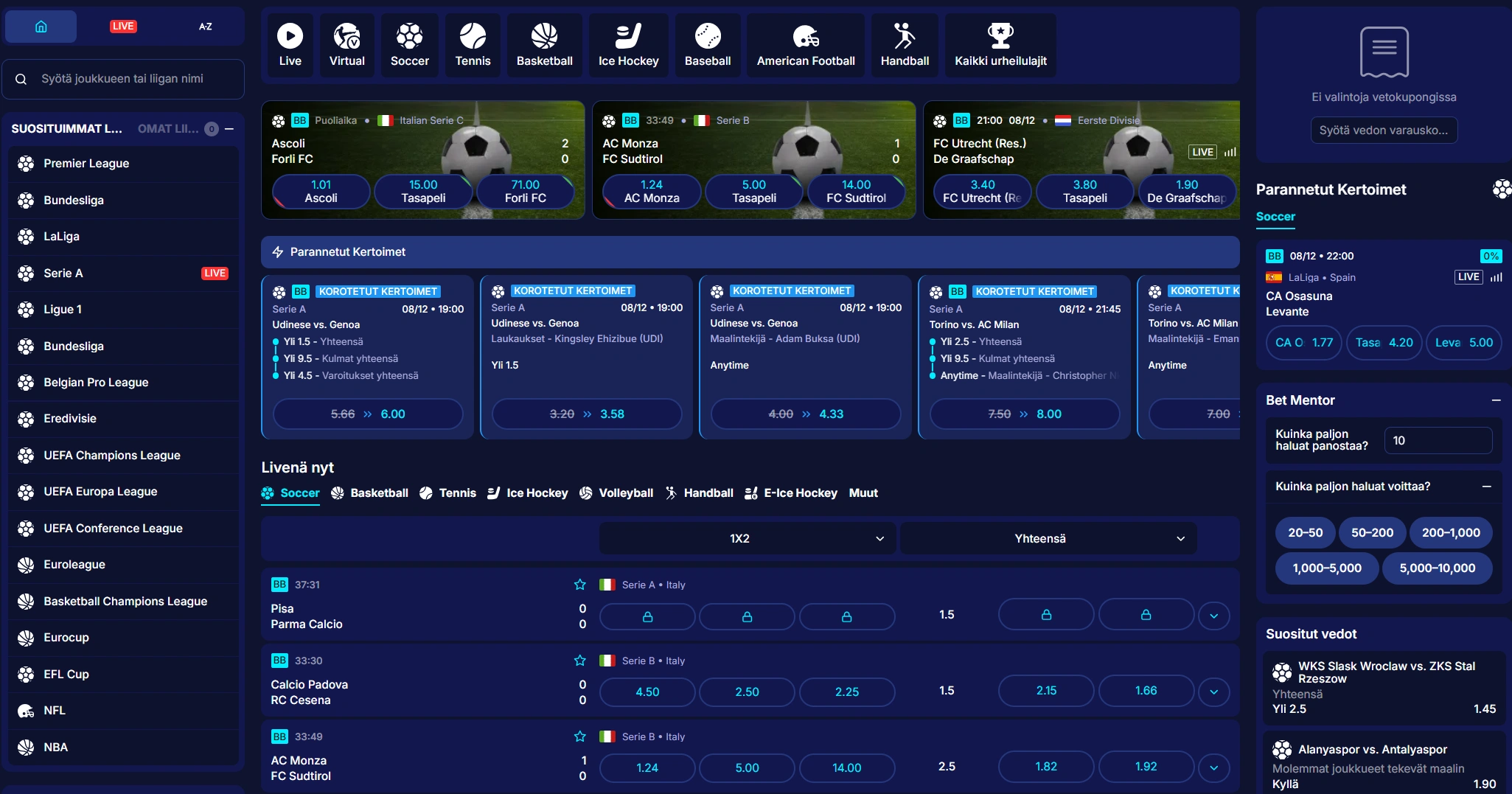 Orionsbet Casino Vedonlyönti